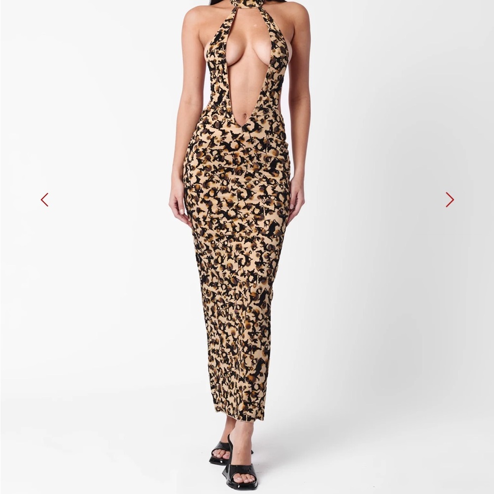 Poster girl Leopard Print Halter Maxi Dress